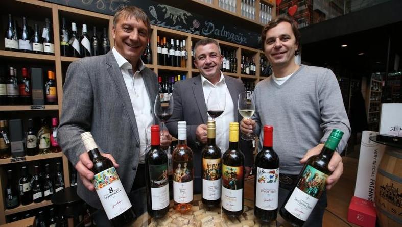 Vlasnik galerije vina Gordan Mohor, Stevo Orasanin iz vinarije Zvonko Bogdan i direktor Miva vina Vlado Susak