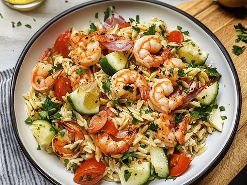 Salata od kozica i orzo tjestenine koja miriše na more