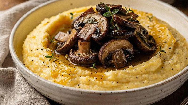 Palenta s pe&ccaron;enim gljivama i ricottom - ve&ccaron;era bez muke