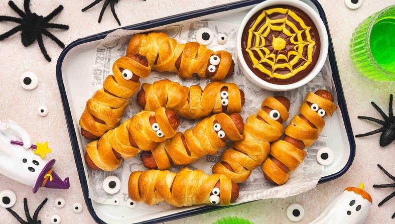 hot dog mumije, halloween