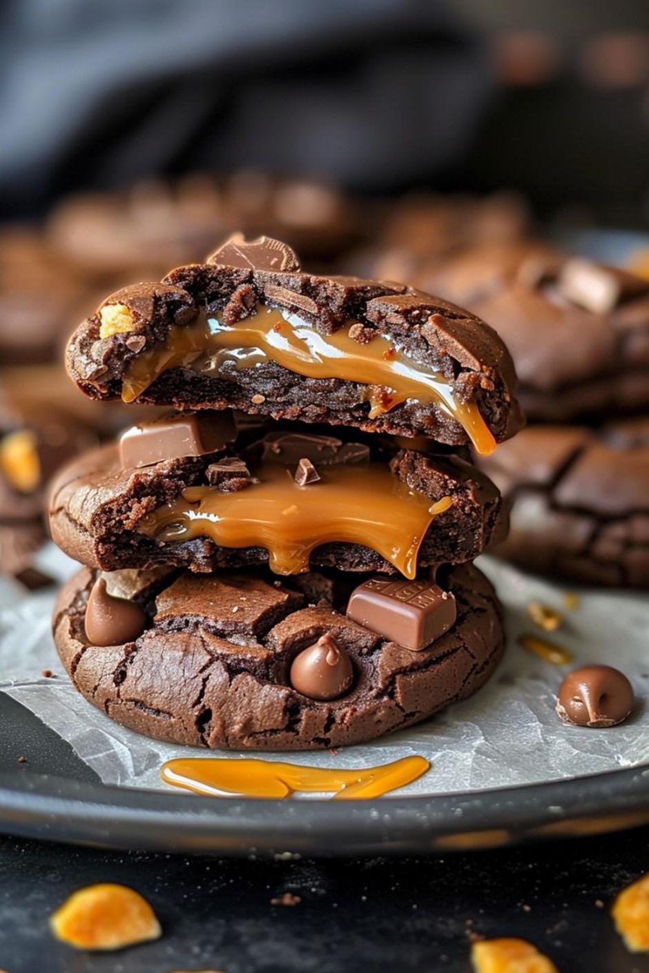 čokoladni keksi punjeni karamelom | Author: Recipes By Sarina/Pinterest