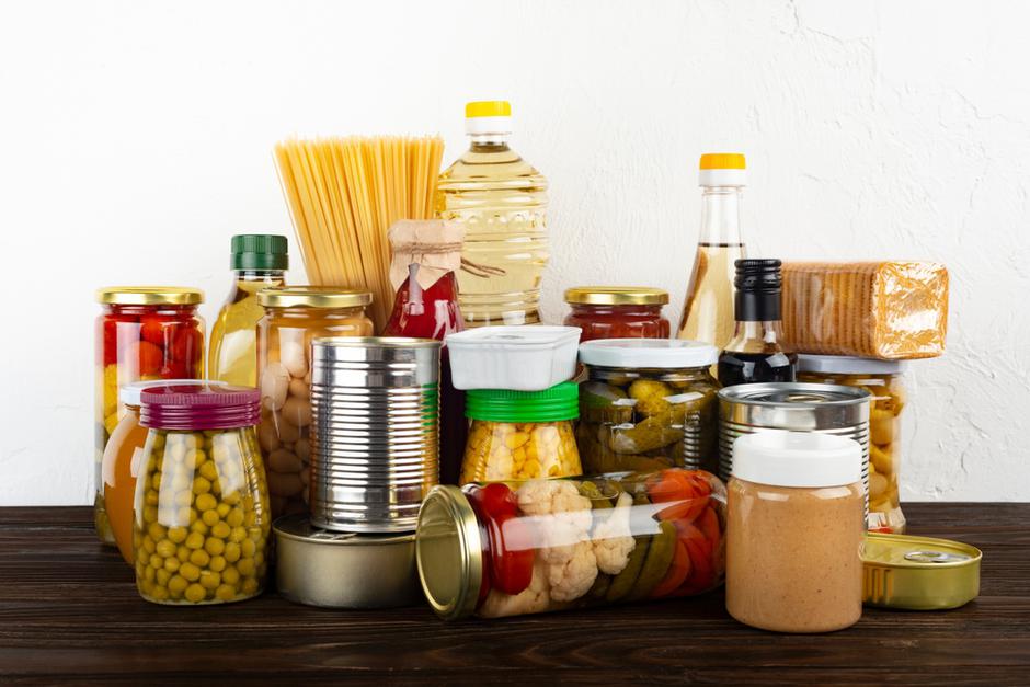 Emergency,Survival,Food,Set,On,Dark,Wooden,Kitchen,Table | Author: Shutterstock