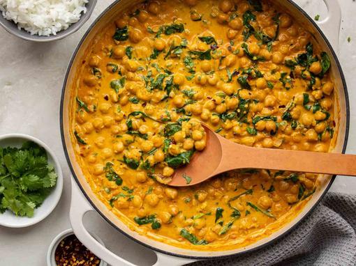 curry od slanutka sa špinatom