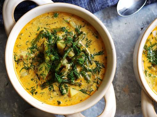 juha od pečenih šparoga i krumpira