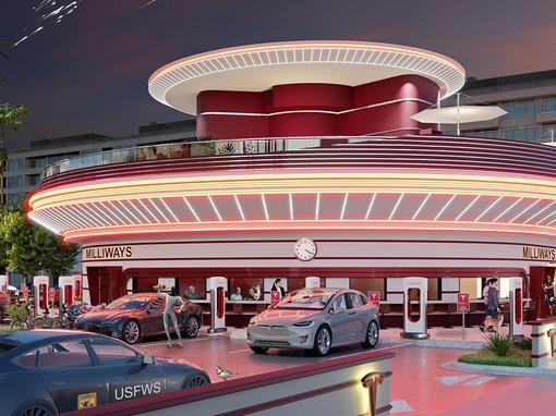 Tesla Diner and Drive-In Supercharger