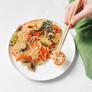 kozice, soba noodles