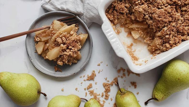 crumble s kruškama