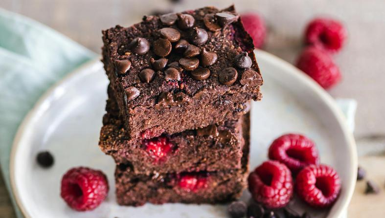 brownies s malinama