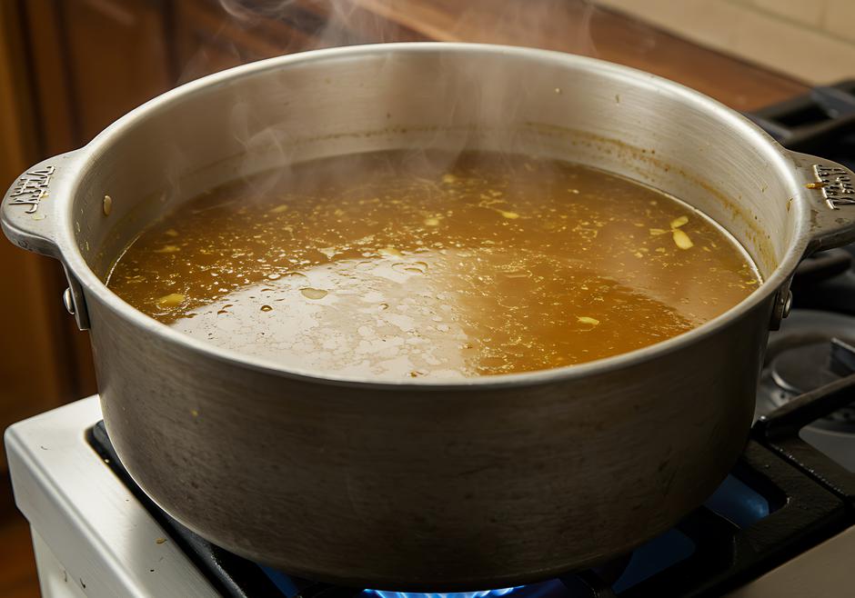 Pot of Simmering Broth on Stove | Author: Zero Studio / Vecteezy
