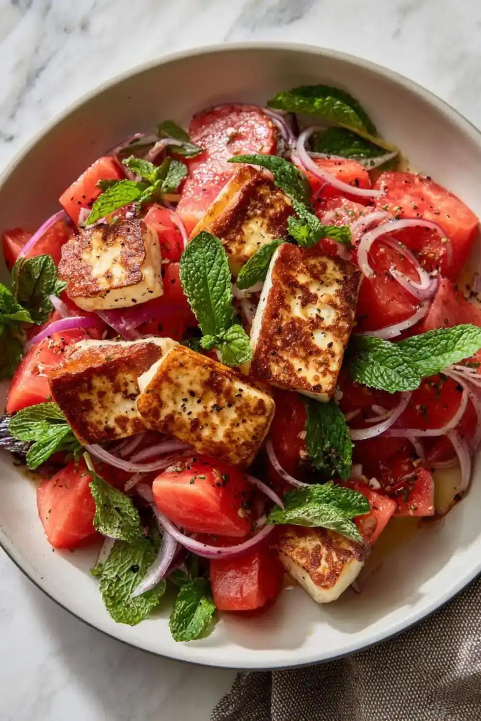 salata od lubenice i grilanog halloumi sira | Author: British Chef Recipes/Pinterest