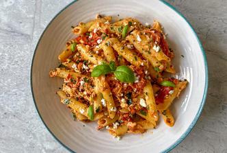 salmon feta pasta