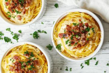 carbonara, špageti tikva