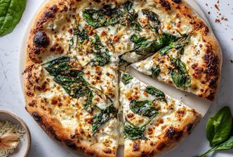 pizza s pestom, špinatom i ricottom