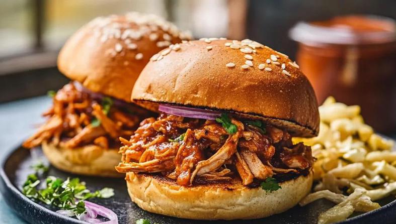 sendvič s trganom piletinom