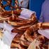 Munich, Bavaria, Germany September 19, 2026: Large Oktoberfest pretzels are on display at a vendor stand during the 191s