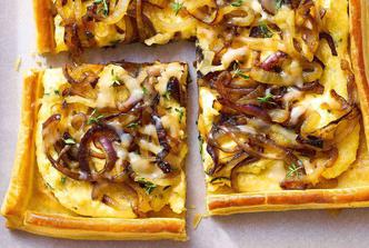 tart s karameliziranim lukom i palentom