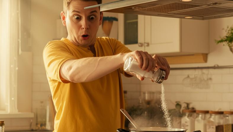 A,Person,Putting,Too,Much,Salt,In,The,Food