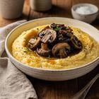 Palenta s pečenim gljivama i ricottom