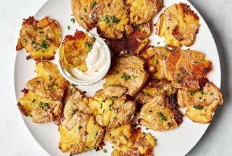 chili oil smashed potatoes