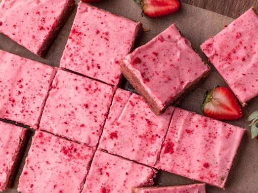 ružičasti brownies, valentinovo