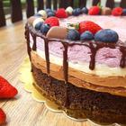 torta od tri vrste čokolade i borovnica