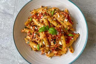 salmon feta pasta