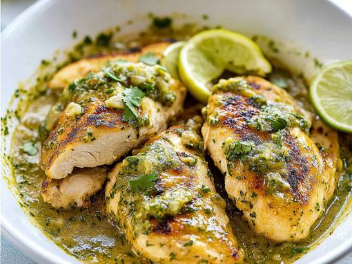 Sočna piletina iz pećnice sa zelenom salsom i sirom