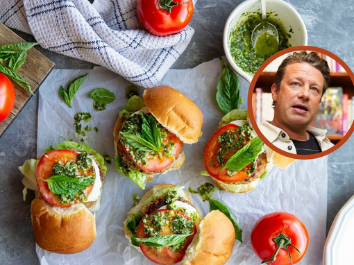 caprese pileći burgeri, jamie oliver